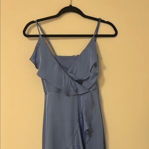 Elegant Blue Ruffle Dress